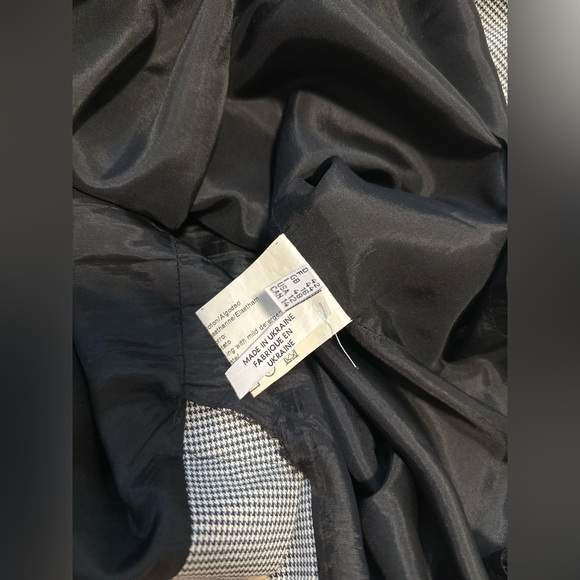 A-line midi cotton black and white houndstooth dress with detail - Picture 15 of 16